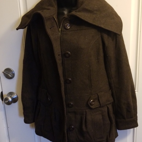 H&M Brown Pea Coat - Picture 2 of 8